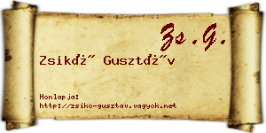 Zsikó Gusztáv névjegykártya